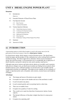 unit 4 diesel engine power plant