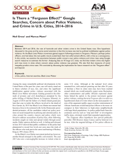Is There a &ldquo;Ferguson Effect?&rdquo; - American Sociological Association