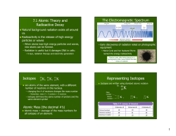Chapter 7 Notes - Isotopes, Decay and Nuclear Reactions