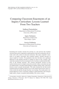 Comparing Classroom Enactments of an Inquiry Curriculum