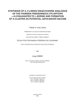 SYNTHESIS OF A C-LINKED DISACCHARIDE ANALOGUE OF THE