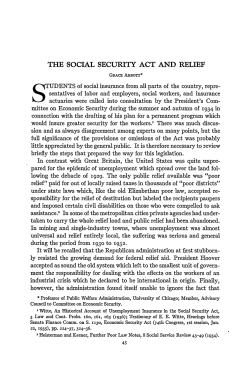 The Social Security Act and Relief - Chicago Unbound