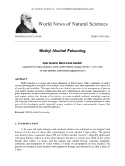 Methyl Alcohol Poisoning - World News of Natural Sciences
