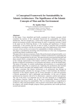 A Conceptual Framework for Sustainability in Islamic Architecture