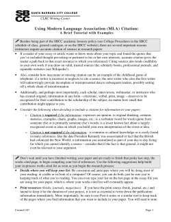(MLA) Citation - Santa Barbara City College