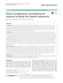 Ethical considerations surrounding the response to Ebola: the
