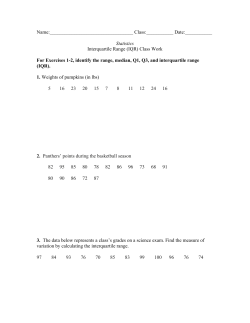 CH1 IQR Classwork