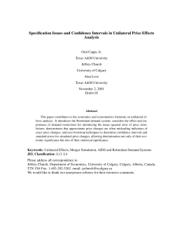 Specification Issues and Confidence Intervals in Unilateral Price