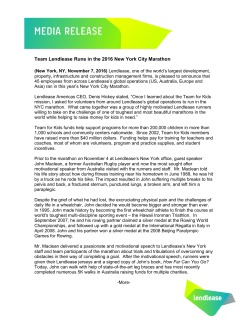 Team Lendlease Runs in the 2016 New York City Marathon