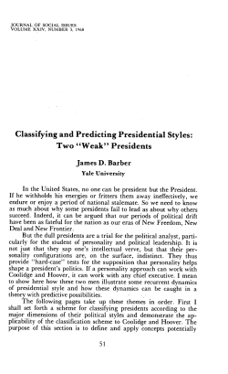 Classifying and Predicting Presidential Styles