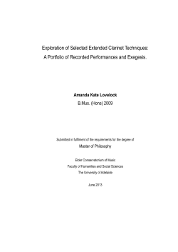 Exploration of selected extended clarinet techniques