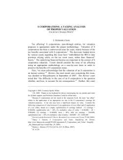 s corporations: a taxing analysis of proper valuation