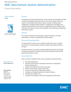 EMC Data Domain System Administration