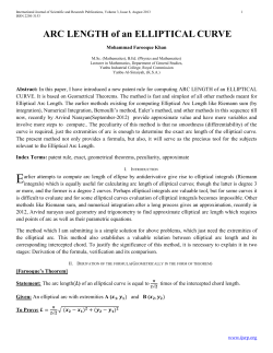 ARC LENGTH of an ELLIPTICAL CURVE