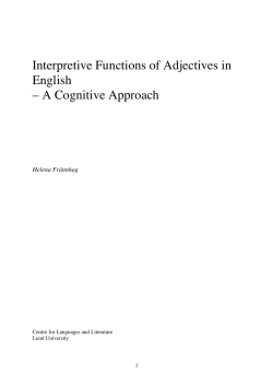 Interpretive functions of adjectives in English: a cognitive approach