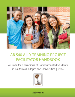 AB 540 ALLY TRAINING PROJECT FACILITATOR HANDBOOK