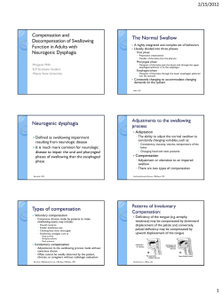 Compensation and Decompensation of Swallowing Function in