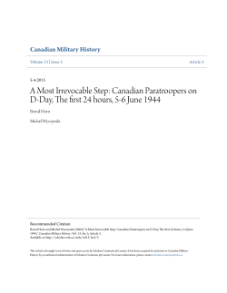A Most Irrevocable Step: Canadian Paratroopers on D