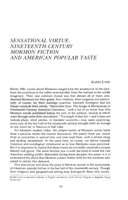 Sensational Virtue: Nineteenth-Century Mormon Fiction and