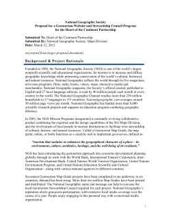 National Geographic Society Proposal for a Geotourism Website
