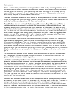 Hello everyone, Here is a somewhat long narrative about what