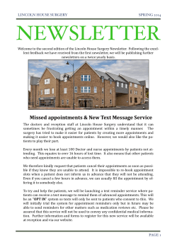 Spring Newsletter 2014 - Lincoln House Surgery