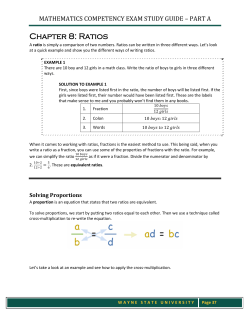 Chapter 8: Ratios - Wayne State University
