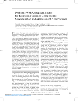 Problems With Using Sum Scores for Estimating Variance