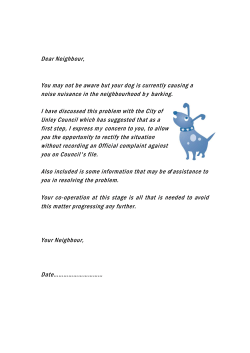 Letter to Neighbour &ndash; Barking Dog