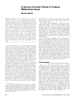 A Survey of Exotic Plants in Federal Wilderness Areas