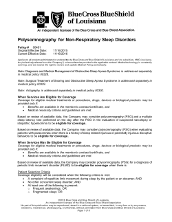 Polysomnography for Non-Respiratory Sleep Disorders