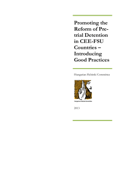 Promoting the Reform of Pre- trial Detention in CEE