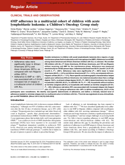 6MP adherence in a multiracial cohort of children with acute