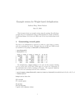 Example session for Weight