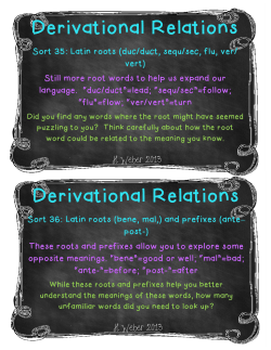 Derivational Relations