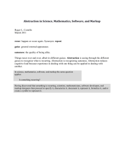 Abstraction in Science, Mathematics, Software, and Markup