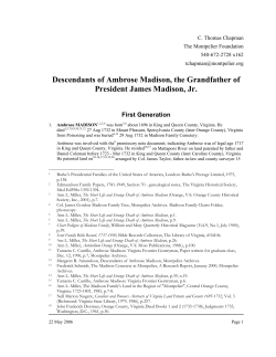 Descendants of Ambrose Madison, the Grandfather of President