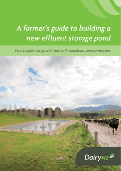 A farmer`s guide to building a new effluent storage pond
