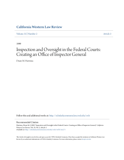 Inspection and Oversight in the Federal Courts: Creating an Office of