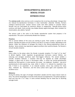 DEVELOPMENTAL BIOLOGY 8 SEXUAL CYCLES ESTROUS CYCLE