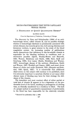 MICRO-PROTHROMBIN TEST WITH CAPILLARY WHOLE BLOOD