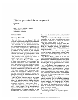 DM-I, a Generalized Data Management System
