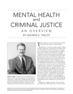Mental Health and Criminal Justice