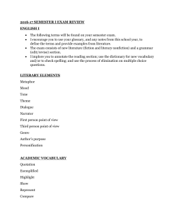 2016-17 SEMESTER I EXAM REVIEW ENGLISH I &bull; The following