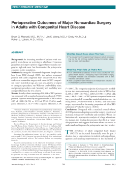 Perioperative Outcomes of Major Noncardiac Surgery in Adults with