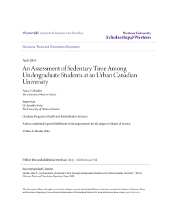An Assessment of Sedentary Time Among Undergraduate Students