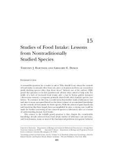 Studies of Food Intake - Indiana University Bloomington