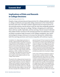 Implications of Risks and Rewards in College Decisions