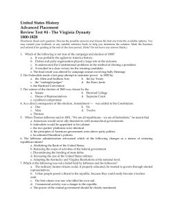 United States History Advanced Placement Review Test #4