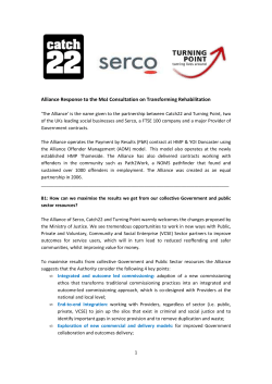 Alliance Response to the MoJ Consultation on